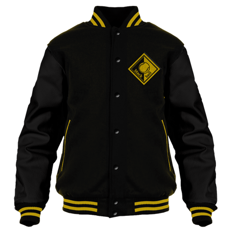 Black Ball Letterman Jacket – Gold Logo