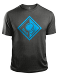 Black Ball Charcoal Grey Shirt Light Blue Logo