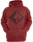 Black Ball Dark Red Hoodie Charcoal Logo