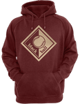 Black Ball Maroon Hoodie Cream Logo