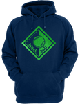 Black Ball Navy Blue Hoodie Light Green Logo