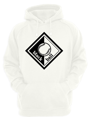 Black Ball White Hoodie Black Logo